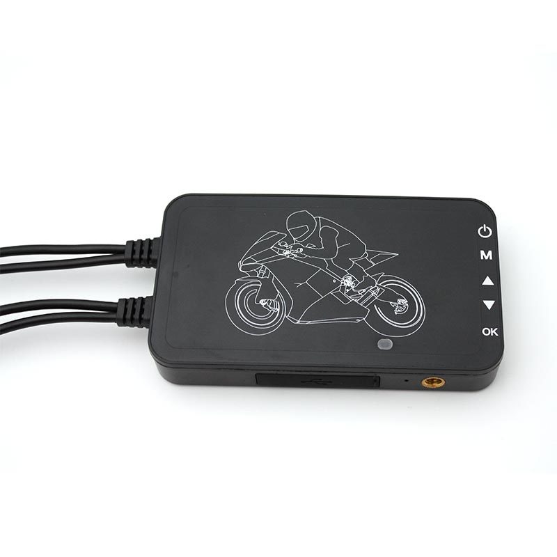 Caméra de tableau de bord pour moto à double objectif verrouillable et détection de collision